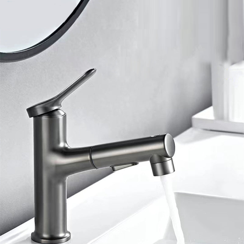 Vessel Sink Faucet Contemporary Pull-out Faucet with Swivel Spout Clearhalo 'Bathroom Remodel & Bathroom Fixtures' 'Bathroom Sink Faucets' 'Bathroom Sinks & Faucet Components' 'bathroom_sink_faucets' 'Home Improvement' 'home_improvement' 'home_improvement_bathroom_sink_faucets' 6615509