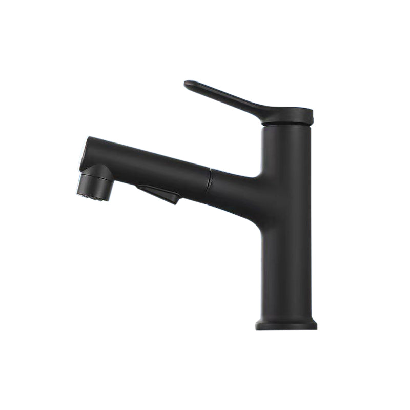 Vessel Sink Faucet Contemporary Pull-out Faucet with Swivel Spout Clearhalo 'Bathroom Remodel & Bathroom Fixtures' 'Bathroom Sink Faucets' 'Bathroom Sinks & Faucet Components' 'bathroom_sink_faucets' 'Home Improvement' 'home_improvement' 'home_improvement_bathroom_sink_faucets' 6615517