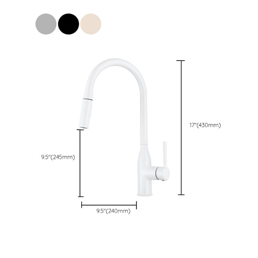 Modern Standard Kitchen Faucet Gooseneck Kitchen Faucet with One Handle Clearhalo 'Home Improvement' 'home_improvement' 'home_improvement_kitchen_faucets' 'Kitchen Faucets' 'Kitchen Remodel & Kitchen Fixtures' 'Kitchen Sinks & Faucet Components' 'kitchen_faucets' 6615565