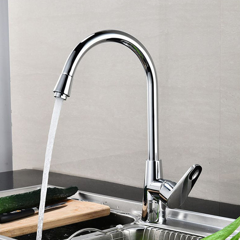 Traditional 1-Handle Faucet 1-Hole with Water Dispenser Standard Kitchen Faucet Metal Clearhalo 'Home Improvement' 'home_improvement' 'home_improvement_kitchen_faucets' 'Kitchen Faucets' 'Kitchen Remodel & Kitchen Fixtures' 'Kitchen Sinks & Faucet Components' 'kitchen_faucets' 6615579