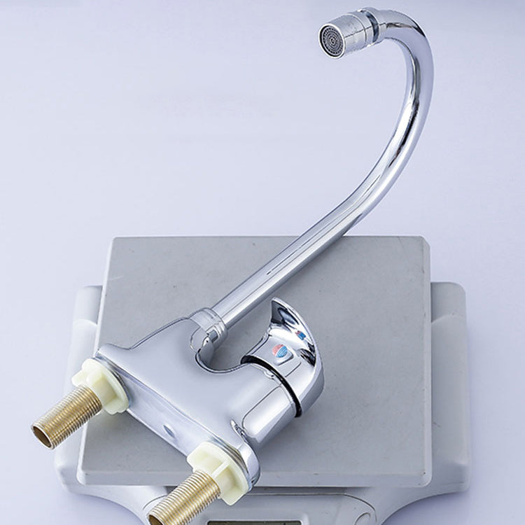 Contemporary Single Level Kitchen Faucet Lead Free Faucet in Chrome Clearhalo 'Home Improvement' 'home_improvement' 'home_improvement_kitchen_faucets' 'Kitchen Faucets' 'Kitchen Remodel & Kitchen Fixtures' 'Kitchen Sinks & Faucet Components' 'kitchen_faucets' 6615598