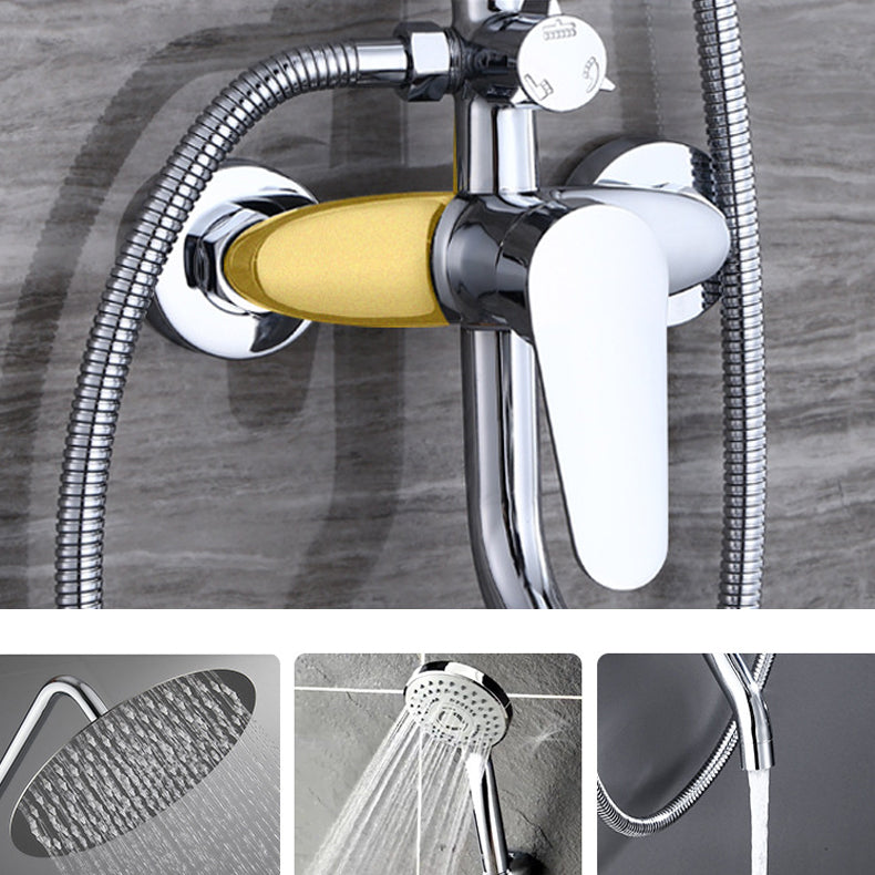 Modern Shower System Massage Jet Round Lever Handle Shower Trim Clearhalo 'Bathroom Remodel & Bathroom Fixtures' 'Home Improvement' 'home_improvement' 'home_improvement_shower_faucets' 'Shower Faucets & Systems' 'shower_faucets' 'Showers & Bathtubs Plumbing' 'Showers & Bathtubs' 6615616