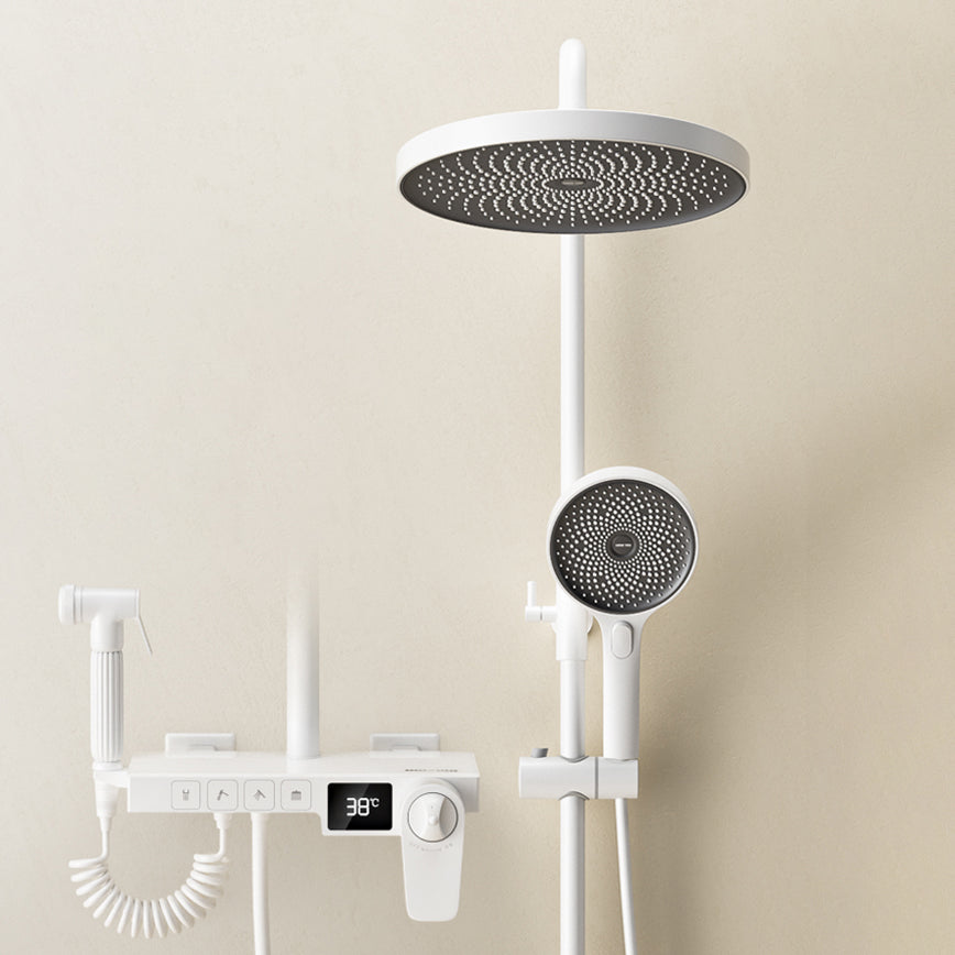 Shower System Round Adjustable Spray Pattern Massage Jet Handheld Shower Head Shower Trim Clearhalo 'Bathroom Remodel & Bathroom Fixtures' 'Home Improvement' 'home_improvement' 'home_improvement_shower_faucets' 'Shower Faucets & Systems' 'shower_faucets' 'Showers & Bathtubs Plumbing' 'Showers & Bathtubs' 6615642