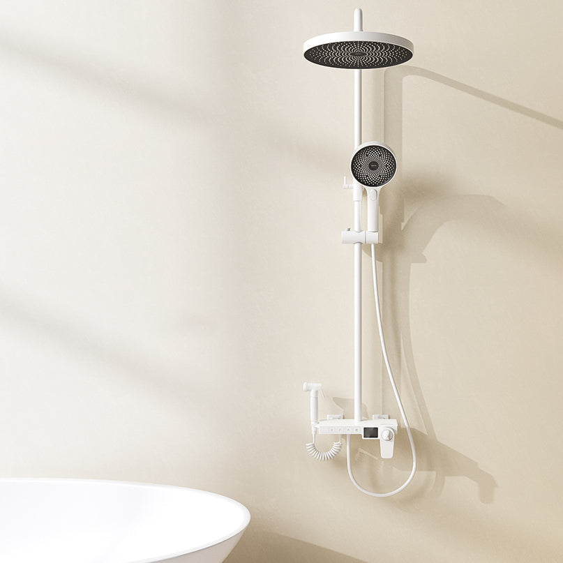 Shower System Round Adjustable Spray Pattern Massage Jet Handheld Shower Head Shower Trim Clearhalo 'Bathroom Remodel & Bathroom Fixtures' 'Home Improvement' 'home_improvement' 'home_improvement_shower_faucets' 'Shower Faucets & Systems' 'shower_faucets' 'Showers & Bathtubs Plumbing' 'Showers & Bathtubs' 6615644