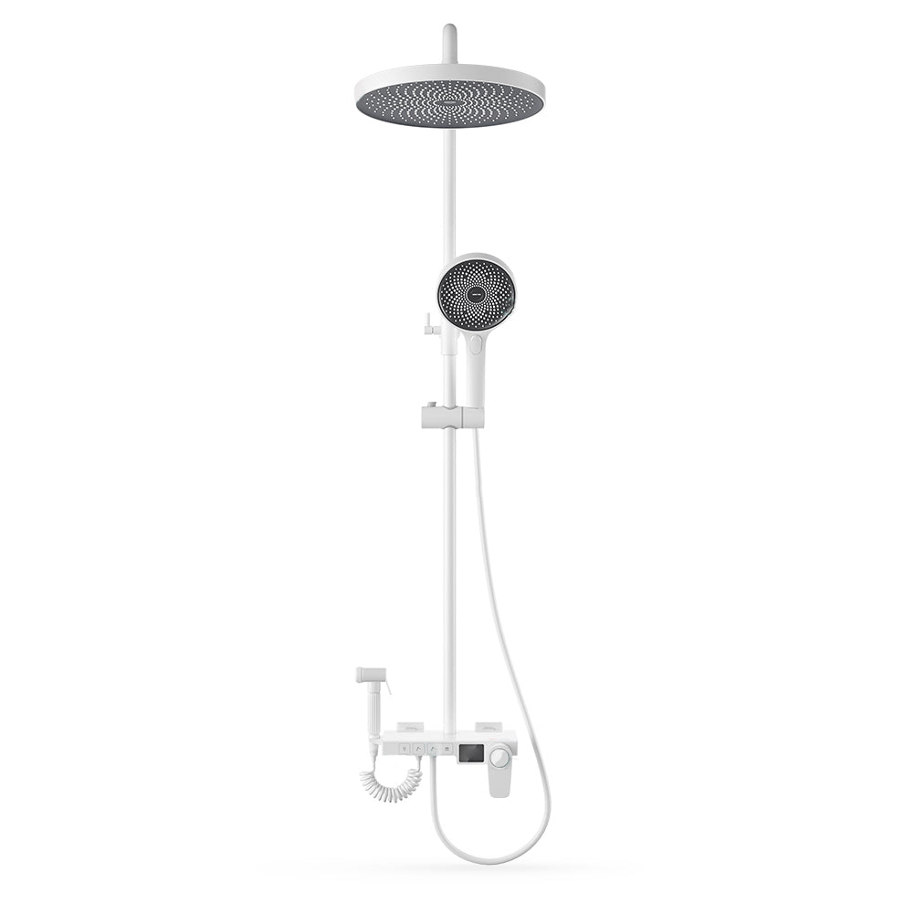 Shower System Round Adjustable Spray Pattern Massage Jet Handheld Shower Head Shower Trim Clearhalo 'Bathroom Remodel & Bathroom Fixtures' 'Home Improvement' 'home_improvement' 'home_improvement_shower_faucets' 'Shower Faucets & Systems' 'shower_faucets' 'Showers & Bathtubs Plumbing' 'Showers & Bathtubs' 6615651