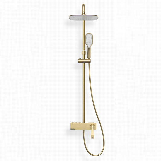 Shower System Trim Lever Hand Square Massage Jet Shower Combo Clearhalo 'Bathroom Remodel & Bathroom Fixtures' 'Home Improvement' 'home_improvement' 'home_improvement_shower_faucets' 'Shower Faucets & Systems' 'shower_faucets' 'Showers & Bathtubs Plumbing' 'Showers & Bathtubs' 6615700