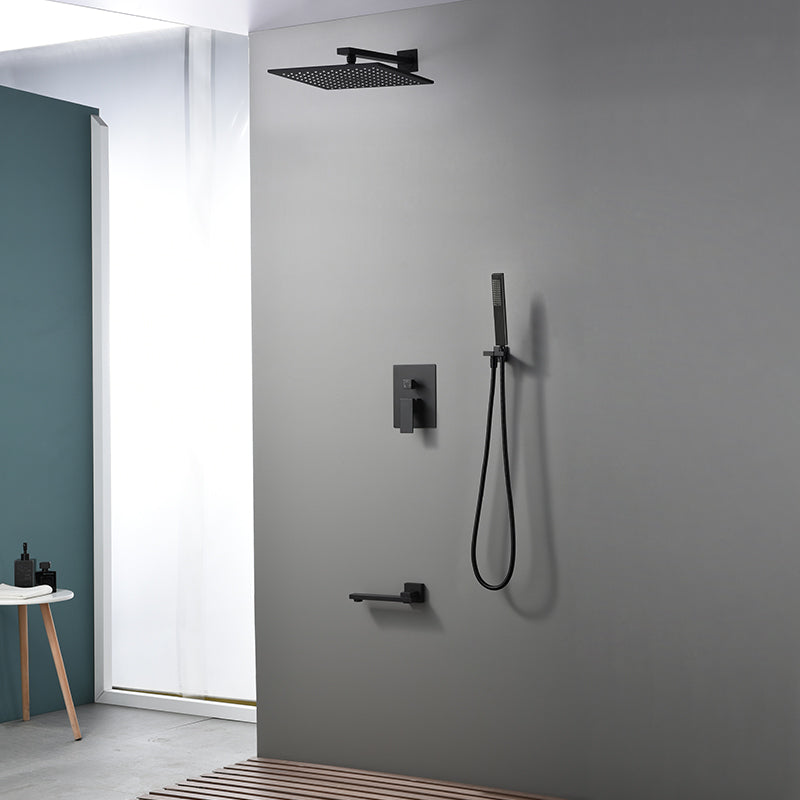 Modern Shower Faucet Brass Square Adjustable Shower Head Wall Mounted Shower Set Clearhalo 'Bathroom Remodel & Bathroom Fixtures' 'Home Improvement' 'home_improvement' 'home_improvement_shower_faucets' 'Shower Faucets & Systems' 'shower_faucets' 'Showers & Bathtubs Plumbing' 'Showers & Bathtubs' 6615748