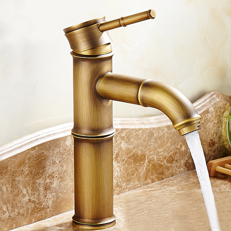 Country Style Faucet One Hole Vessel Sink Faucet with One Lever Handle 8.2" Elbow Outlet Clearhalo 'Bathroom Remodel & Bathroom Fixtures' 'Bathroom Sink Faucets' 'Bathroom Sinks & Faucet Components' 'bathroom_sink_faucets' 'Home Improvement' 'home_improvement' 'home_improvement_bathroom_sink_faucets' 6615889