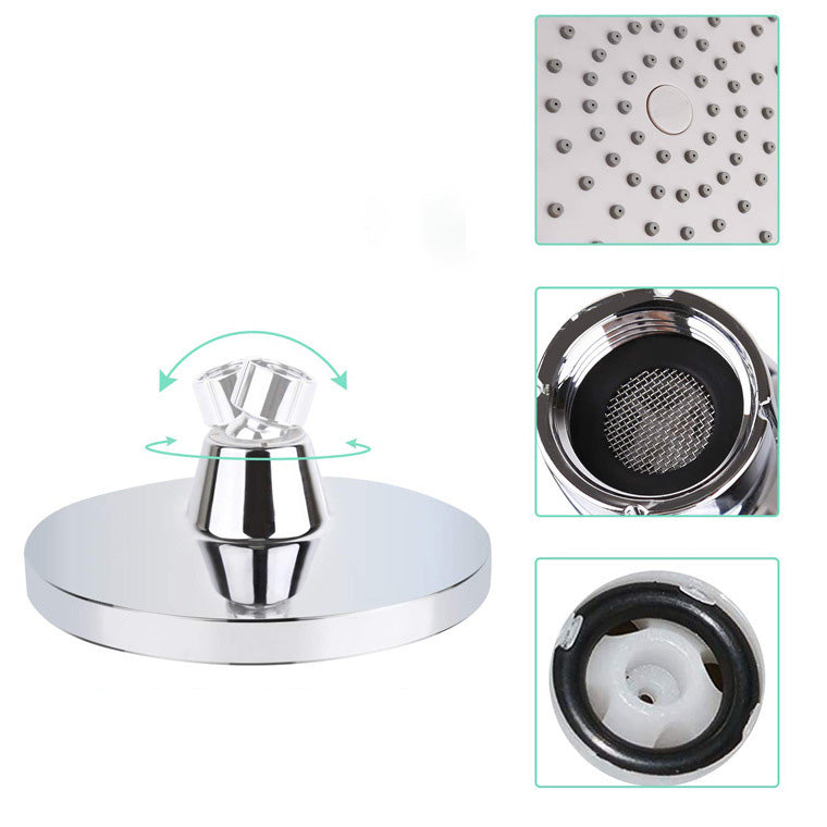 Round Fixed Shower Head Silver Single Spray Wall-Mount Shower Head Clearhalo 'Bathroom Remodel & Bathroom Fixtures' 'Home Improvement' 'home_improvement' 'home_improvement_shower_heads' 'Shower Heads' 'shower_heads' 'Showers & Bathtubs Plumbing' 'Showers & Bathtubs' 6615899