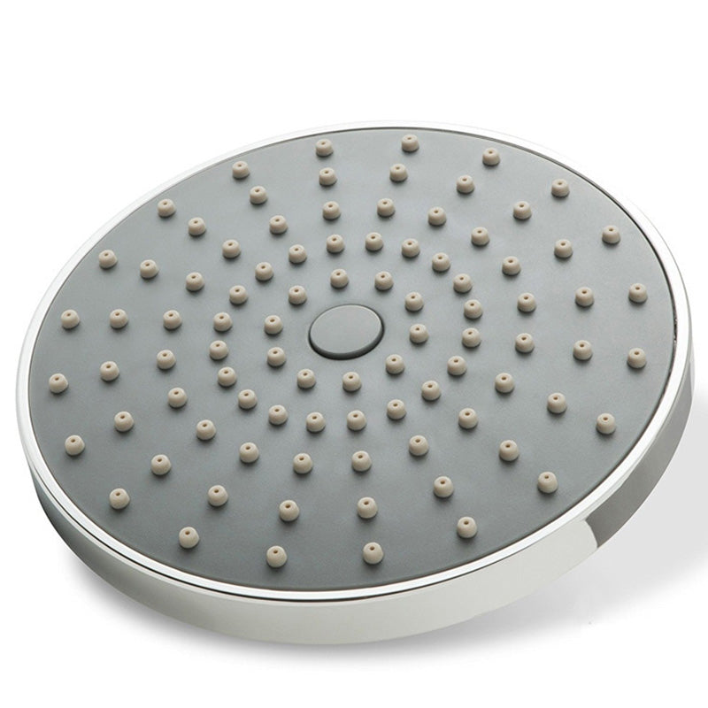Round Fixed Shower Head Silver Single Spray Wall-Mount Shower Head Clearhalo 'Bathroom Remodel & Bathroom Fixtures' 'Home Improvement' 'home_improvement' 'home_improvement_shower_heads' 'Shower Heads' 'shower_heads' 'Showers & Bathtubs Plumbing' 'Showers & Bathtubs' 6615902