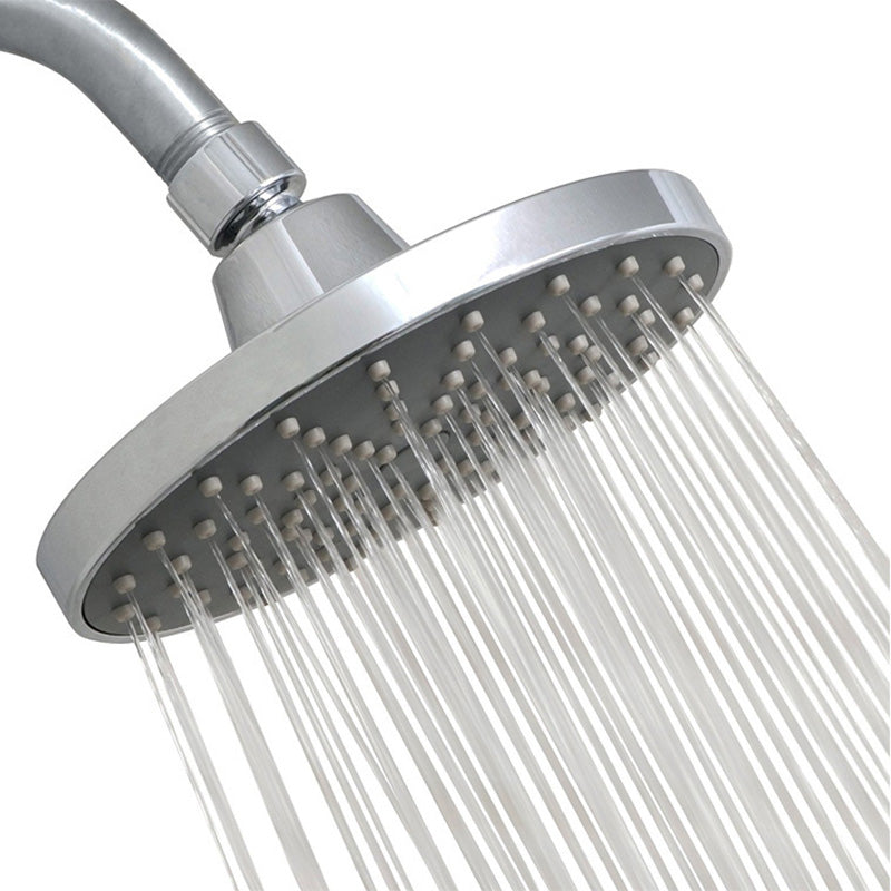 Round Fixed Shower Head Silver Single Spray Wall-Mount Shower Head Silver/Gray Clearhalo 'Bathroom Remodel & Bathroom Fixtures' 'Home Improvement' 'home_improvement' 'home_improvement_shower_heads' 'Shower Heads' 'shower_heads' 'Showers & Bathtubs Plumbing' 'Showers & Bathtubs' 6615905