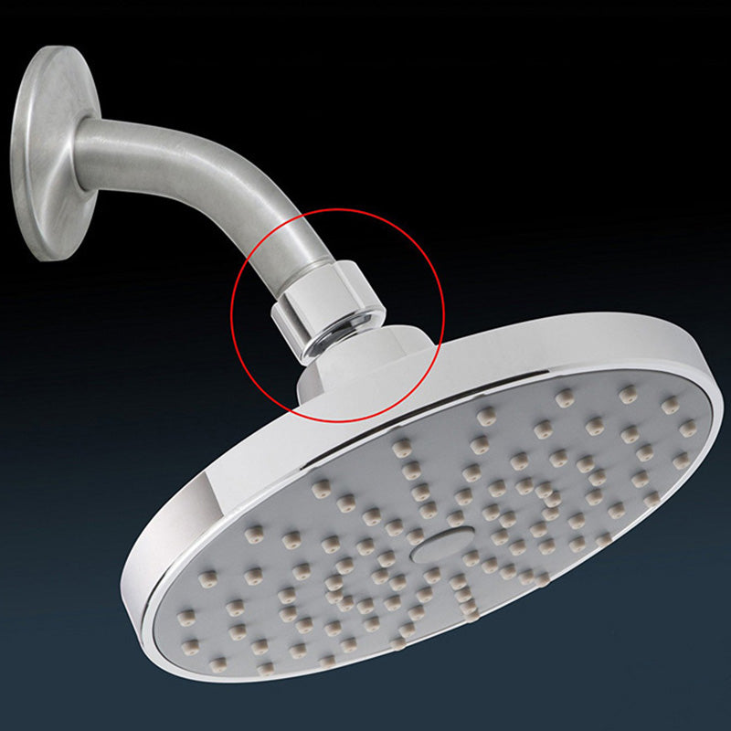 Round Fixed Shower Head Silver Single Spray Wall-Mount Shower Head Clearhalo 'Bathroom Remodel & Bathroom Fixtures' 'Home Improvement' 'home_improvement' 'home_improvement_shower_heads' 'Shower Heads' 'shower_heads' 'Showers & Bathtubs Plumbing' 'Showers & Bathtubs' 6615908