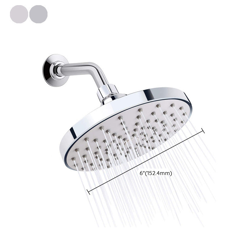 Round Fixed Shower Head Silver Single Spray Wall-Mount Shower Head Clearhalo 'Bathroom Remodel & Bathroom Fixtures' 'Home Improvement' 'home_improvement' 'home_improvement_shower_heads' 'Shower Heads' 'shower_heads' 'Showers & Bathtubs Plumbing' 'Showers & Bathtubs' 6615911