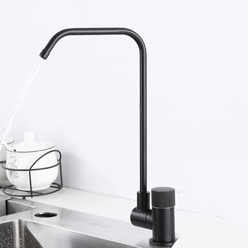 Modern Single Level Bar Faucet 1 Hole No Sensor Kitchen Faucet Black Loop Supply Lines Not Included Clearhalo 'Home Improvement' 'home_improvement' 'home_improvement_kitchen_faucets' 'Kitchen Faucets' 'Kitchen Remodel & Kitchen Fixtures' 'Kitchen Sinks & Faucet Components' 'kitchen_faucets' 6615938