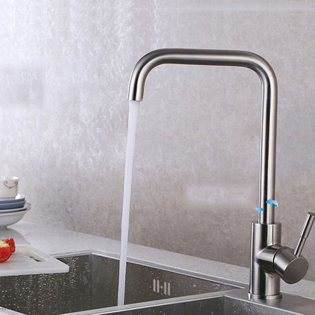 Contemporary 1 Hole Kitchen Faucet Single Handle with Supply Line Umbrella Pipe Thin Faucet Supply Lines Included Clearhalo 'Home Improvement' 'home_improvement' 'home_improvement_kitchen_faucets' 'Kitchen Faucets' 'Kitchen Remodel & Kitchen Fixtures' 'Kitchen Sinks & Faucet Components' 'kitchen_faucets' 6616008
