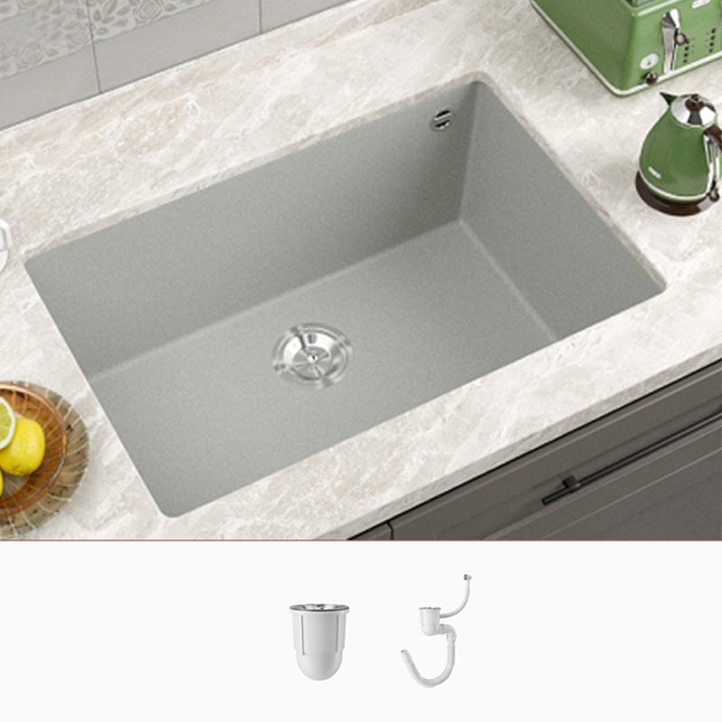 Contemporary Style Kitchen Sink Undermount Kitchen Sink with Drain Strainer Kit 24"L x 17"W x 9"H Sink Only None Clearhalo 'Home Improvement' 'home_improvement' 'home_improvement_kitchen_sinks' 'Kitchen Remodel & Kitchen Fixtures' 'Kitchen Sinks & Faucet Components' 'Kitchen Sinks' 'kitchen_sinks' 6616034