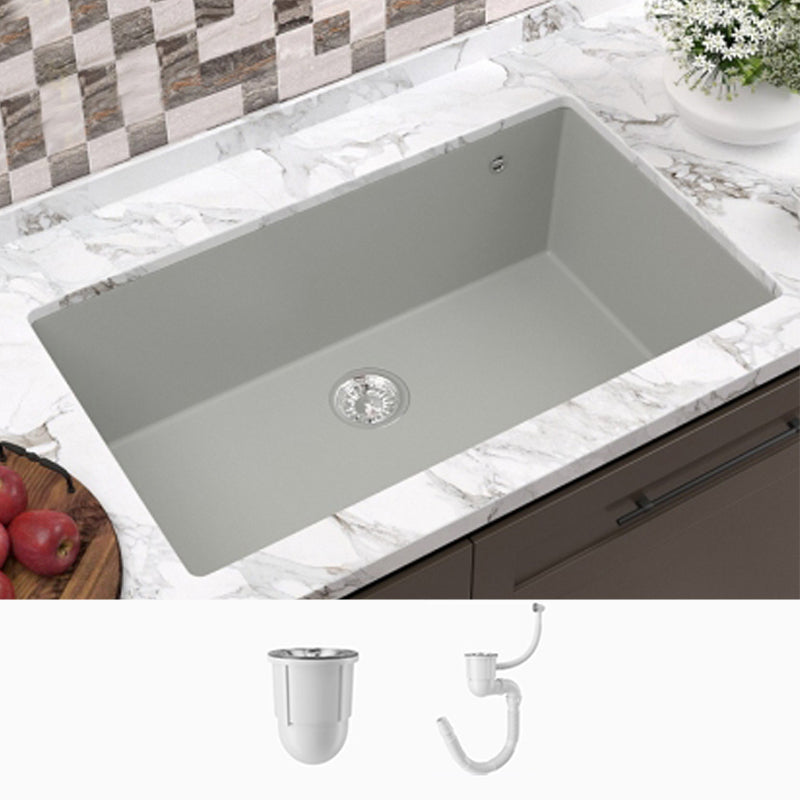 Contemporary Style Kitchen Sink Undermount Kitchen Sink with Drain Strainer Kit 30"L x 18"W x 9"H Sink Only None Clearhalo 'Home Improvement' 'home_improvement' 'home_improvement_kitchen_sinks' 'Kitchen Remodel & Kitchen Fixtures' 'Kitchen Sinks & Faucet Components' 'Kitchen Sinks' 'kitchen_sinks' 6616038