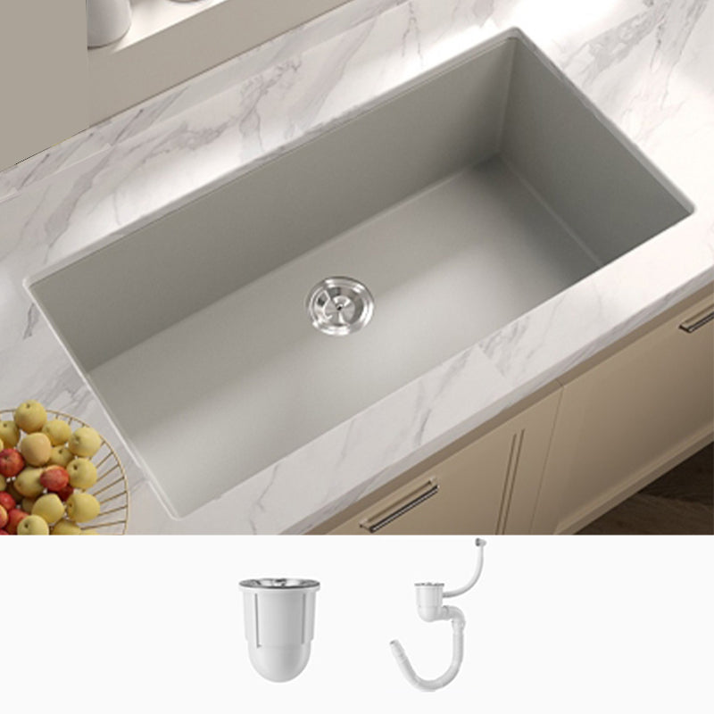 Contemporary Style Kitchen Sink Undermount Kitchen Sink with Drain Strainer Kit 31"L x 17"W x 9"H Sink Only None Clearhalo 'Home Improvement' 'home_improvement' 'home_improvement_kitchen_sinks' 'Kitchen Remodel & Kitchen Fixtures' 'Kitchen Sinks & Faucet Components' 'Kitchen Sinks' 'kitchen_sinks' 6616045