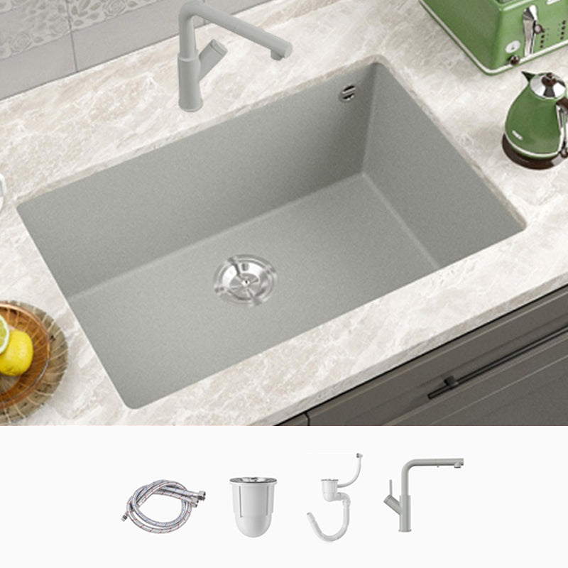 Contemporary Style Kitchen Sink Undermount Kitchen Sink with Drain Strainer Kit 24"L x 17"W x 9"H Sink with Faucet Square Faucet Clearhalo 'Home Improvement' 'home_improvement' 'home_improvement_kitchen_sinks' 'Kitchen Remodel & Kitchen Fixtures' 'Kitchen Sinks & Faucet Components' 'Kitchen Sinks' 'kitchen_sinks' 6616051