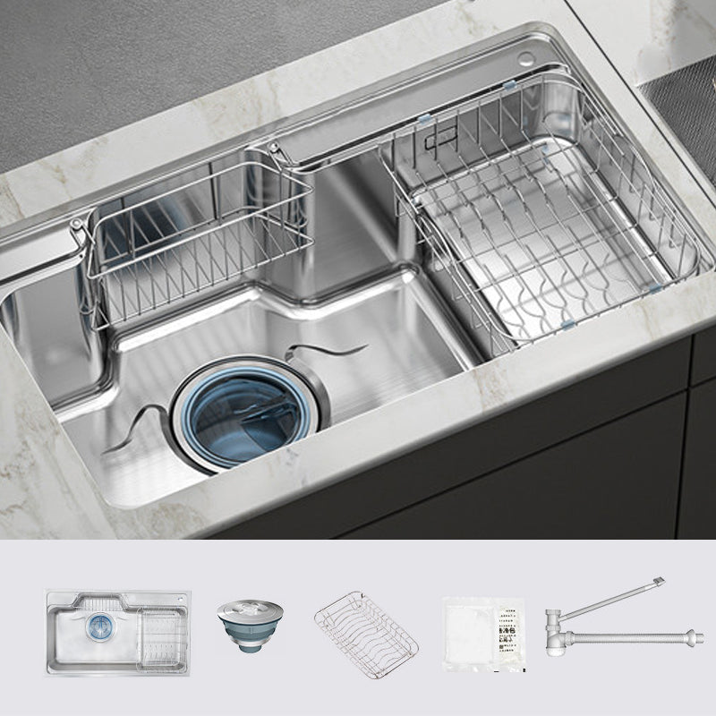 Modern Style Kitchen Sink Undermount Corrosion Resistant Kitchen Double Sink 31.5"L x 18.9"W x 8.7"H Sink Only None Clearhalo 'Home Improvement' 'home_improvement' 'home_improvement_kitchen_sinks' 'Kitchen Remodel & Kitchen Fixtures' 'Kitchen Sinks & Faucet Components' 'Kitchen Sinks' 'kitchen_sinks' 6616063