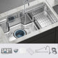 Modern Style Kitchen Sink Undermount Corrosion Resistant Kitchen Double Sink 31.5"L x 18.9"W x 8.7"H Sink with Faucet Induction Pull Out Faucet Clearhalo 'Home Improvement' 'home_improvement' 'home_improvement_kitchen_sinks' 'Kitchen Remodel & Kitchen Fixtures' 'Kitchen Sinks & Faucet Components' 'Kitchen Sinks' 'kitchen_sinks' 6616068