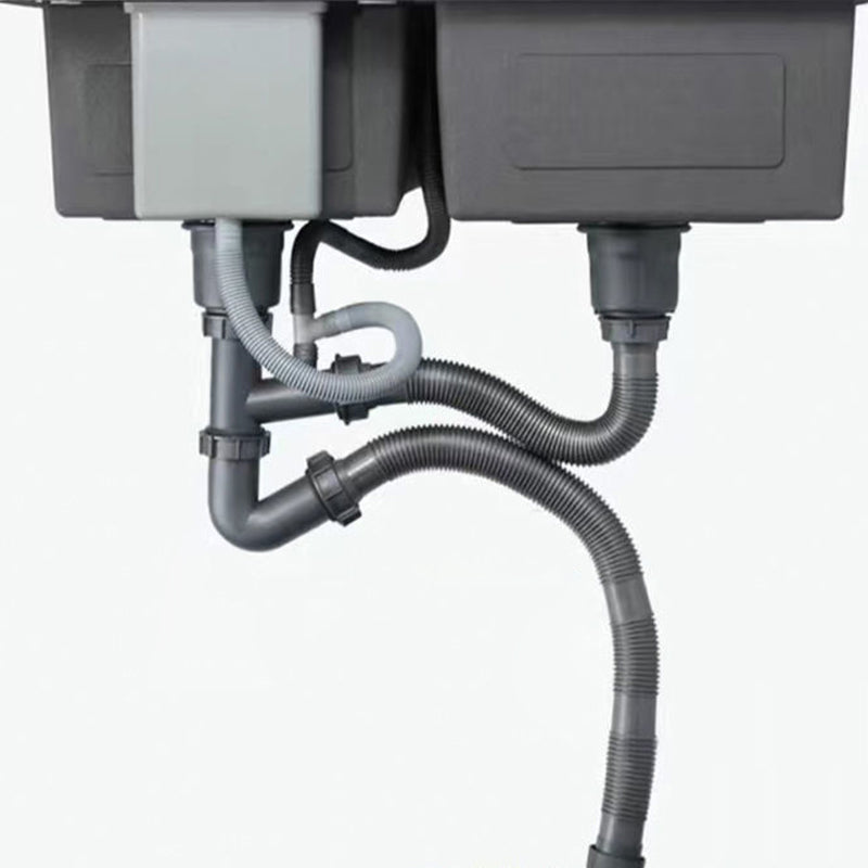 Modern Style Kitchen Sink Drop-In Noise-cancelling Design Kitchen Double Sink Clearhalo 'Home Improvement' 'home_improvement' 'home_improvement_kitchen_sinks' 'Kitchen Remodel & Kitchen Fixtures' 'Kitchen Sinks & Faucet Components' 'Kitchen Sinks' 'kitchen_sinks' 6616133