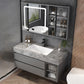 Modern Wall Mount Bath Vanity Gray Tone Vanity Cabinet with Mirror Cabinet Clearhalo 'Bathroom Remodel & Bathroom Fixtures' 'Bathroom Vanities' 'bathroom_vanities' 'Home Improvement' 'home_improvement' 'home_improvement_bathroom_vanities' 6616317