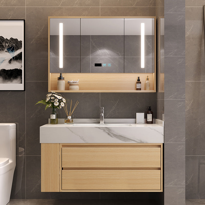 Gorgeous Sink Vanity Wood Wall-Mounted Mirror Cabinet Vanity Cabinet with Storage Shelving Clearhalo 'Bathroom Remodel & Bathroom Fixtures' 'Bathroom Vanities' 'bathroom_vanities' 'Home Improvement' 'home_improvement' 'home_improvement_bathroom_vanities' 6616366