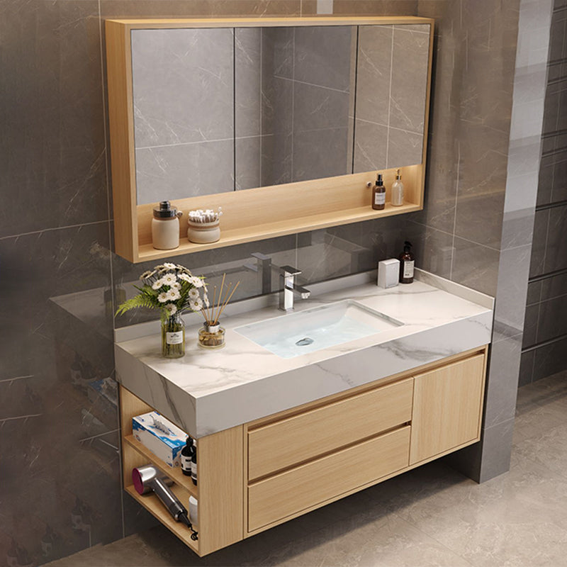 Gorgeous Sink Vanity Wood Wall-Mounted Mirror Cabinet Vanity Cabinet with Storage Shelving Clearhalo 'Bathroom Remodel & Bathroom Fixtures' 'Bathroom Vanities' 'bathroom_vanities' 'Home Improvement' 'home_improvement' 'home_improvement_bathroom_vanities' 6616386
