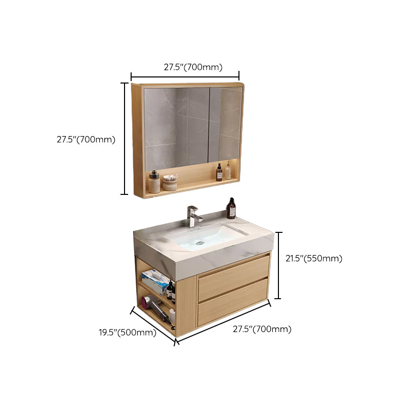 Gorgeous Sink Vanity Wood Wall-Mounted Mirror Cabinet Vanity Cabinet with Storage Shelving Clearhalo 'Bathroom Remodel & Bathroom Fixtures' 'Bathroom Vanities' 'bathroom_vanities' 'Home Improvement' 'home_improvement' 'home_improvement_bathroom_vanities' 6616387