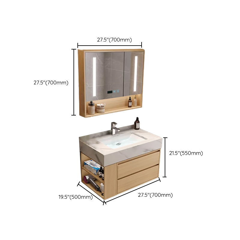 Gorgeous Sink Vanity Wood Wall-Mounted Mirror Cabinet Vanity Cabinet with Storage Shelving Clearhalo 'Bathroom Remodel & Bathroom Fixtures' 'Bathroom Vanities' 'bathroom_vanities' 'Home Improvement' 'home_improvement' 'home_improvement_bathroom_vanities' 6616393