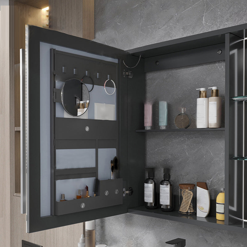 Modern Gray Vanity Sink Mirror Cabinet Wall-Mounted Bathroom Vanity Cabinet with Drawers Clearhalo 'Bathroom Remodel & Bathroom Fixtures' 'Bathroom Vanities' 'bathroom_vanities' 'Home Improvement' 'home_improvement' 'home_improvement_bathroom_vanities' 6616514