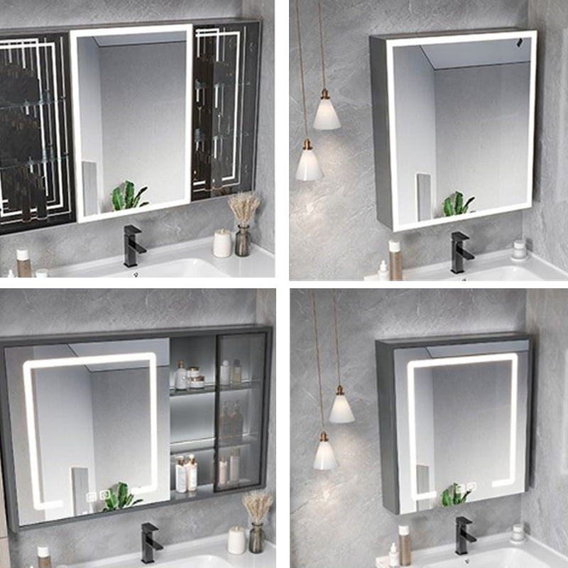 Modern Gray Vanity Sink Mirror Cabinet Wall-Mounted Bathroom Vanity Cabinet with Drawers Clearhalo 'Bathroom Remodel & Bathroom Fixtures' 'Bathroom Vanities' 'bathroom_vanities' 'Home Improvement' 'home_improvement' 'home_improvement_bathroom_vanities' 6616528