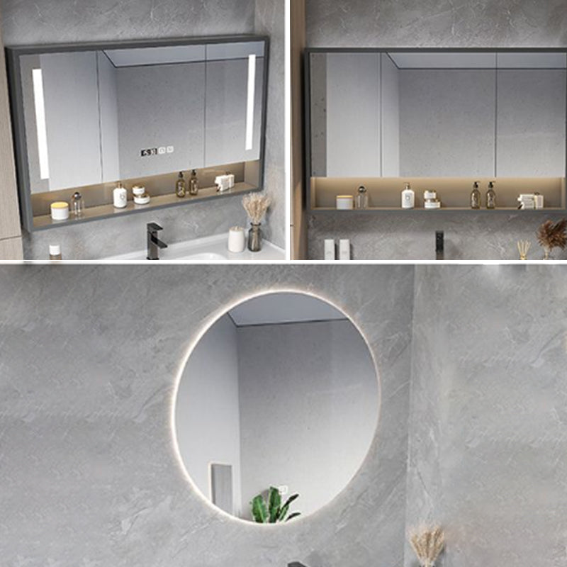 Modern Gray Vanity Sink Mirror Cabinet Wall-Mounted Bathroom Vanity Cabinet with Drawers Clearhalo 'Bathroom Remodel & Bathroom Fixtures' 'Bathroom Vanities' 'bathroom_vanities' 'Home Improvement' 'home_improvement' 'home_improvement_bathroom_vanities' 6616531