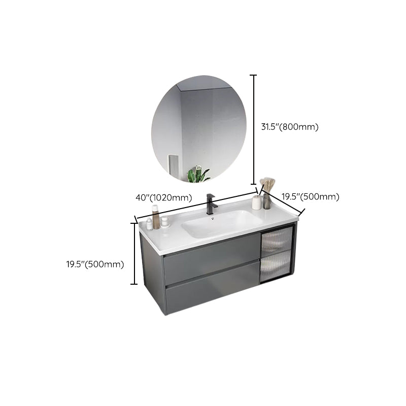 Modern Gray Vanity Sink Mirror Cabinet Wall-Mounted Bathroom Vanity Cabinet with Drawers Clearhalo 'Bathroom Remodel & Bathroom Fixtures' 'Bathroom Vanities' 'bathroom_vanities' 'Home Improvement' 'home_improvement' 'home_improvement_bathroom_vanities' 6616571