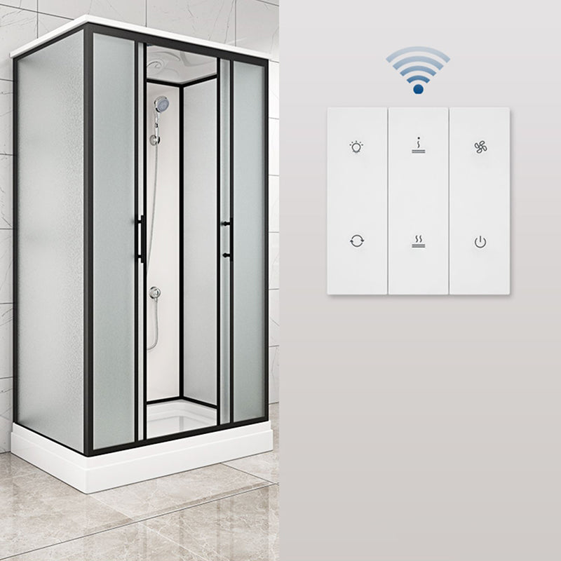 Contemporary Shower Stall Black Framed Tempered Glass Shower Stall Clearhalo 'Bathroom Remodel & Bathroom Fixtures' 'Home Improvement' 'home_improvement' 'home_improvement_shower_stalls_enclosures' 'Shower Stalls & Enclosures' 'shower_stalls_enclosures' 'Showers & Bathtubs' 6616577