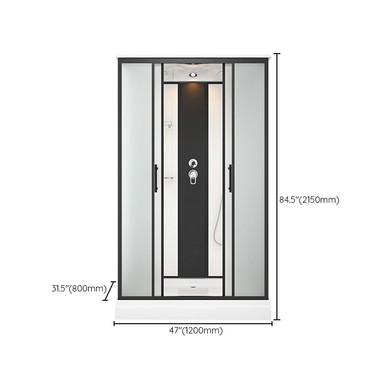 Contemporary Shower Stall Black Framed Tempered Glass Shower Stall Clearhalo 'Bathroom Remodel & Bathroom Fixtures' 'Home Improvement' 'home_improvement' 'home_improvement_shower_stalls_enclosures' 'Shower Stalls & Enclosures' 'shower_stalls_enclosures' 'Showers & Bathtubs' 6616592