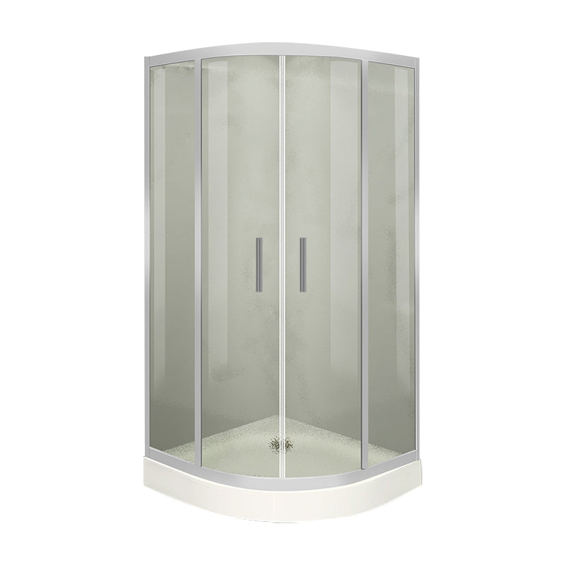 Framed Black Shower Enclosure Clear Easy Clean Glass Rounded Shower Enclosure 31.5"L x 31.5"W x 84.6"H Top Spray Not Included Frosted Glass Clearhalo 'Bathroom Remodel & Bathroom Fixtures' 'Home Improvement' 'home_improvement' 'home_improvement_shower_stalls_enclosures' 'Shower Stalls & Enclosures' 'shower_stalls_enclosures' 'Showers & Bathtubs' 6616602