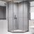 Contemporary Shower Stall Clear Neo-Angle Semi-Frameless Shower Stall Grey Clearhalo 'Bathroom Remodel & Bathroom Fixtures' 'Home Improvement' 'home_improvement' 'home_improvement_shower_stalls_enclosures' 'Shower Stalls & Enclosures' 'shower_stalls_enclosures' 'Showers & Bathtubs' 6616623