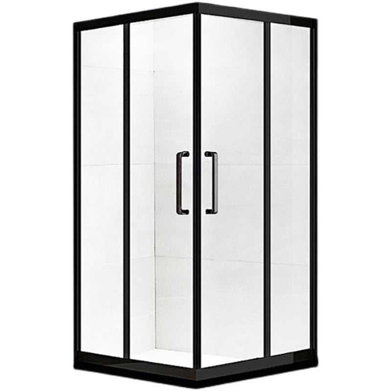 Framed Black Shower Enclosure Clear Easy Clean Glass Shower Enclosure Clearhalo 'Bathroom Remodel & Bathroom Fixtures' 'Home Improvement' 'home_improvement' 'home_improvement_shower_stalls_enclosures' 'Shower Stalls & Enclosures' 'shower_stalls_enclosures' 'Showers & Bathtubs' 6616647