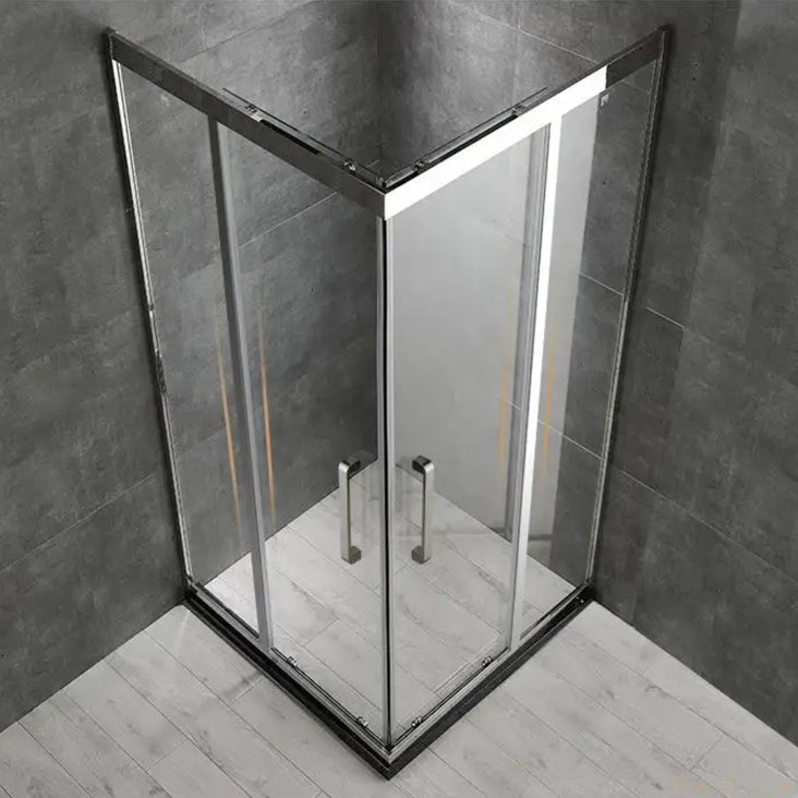 Framed Black Shower Enclosure Clear Easy Clean Glass Shower Enclosure Clearhalo 'Bathroom Remodel & Bathroom Fixtures' 'Home Improvement' 'home_improvement' 'home_improvement_shower_stalls_enclosures' 'Shower Stalls & Enclosures' 'shower_stalls_enclosures' 'Showers & Bathtubs' 6616655