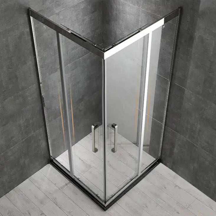 Framed Black Shower Enclosure Clear Easy Clean Glass Shower Enclosure Clearhalo 'Bathroom Remodel & Bathroom Fixtures' 'Home Improvement' 'home_improvement' 'home_improvement_shower_stalls_enclosures' 'Shower Stalls & Enclosures' 'shower_stalls_enclosures' 'Showers & Bathtubs' 6616655