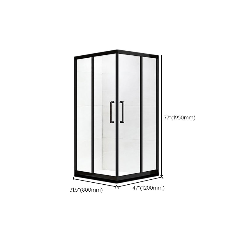 Framed Black Shower Enclosure Clear Easy Clean Glass Shower Enclosure Clearhalo 'Bathroom Remodel & Bathroom Fixtures' 'Home Improvement' 'home_improvement' 'home_improvement_shower_stalls_enclosures' 'Shower Stalls & Enclosures' 'shower_stalls_enclosures' 'Showers & Bathtubs' 6616667