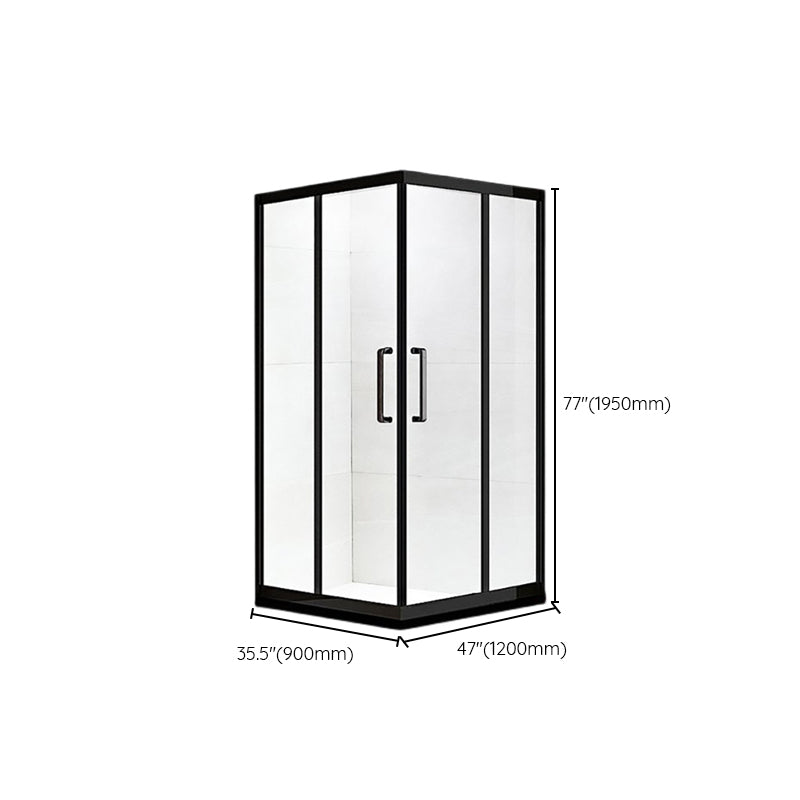 Framed Black Shower Enclosure Clear Easy Clean Glass Shower Enclosure Clearhalo 'Bathroom Remodel & Bathroom Fixtures' 'Home Improvement' 'home_improvement' 'home_improvement_shower_stalls_enclosures' 'Shower Stalls & Enclosures' 'shower_stalls_enclosures' 'Showers & Bathtubs' 6616668