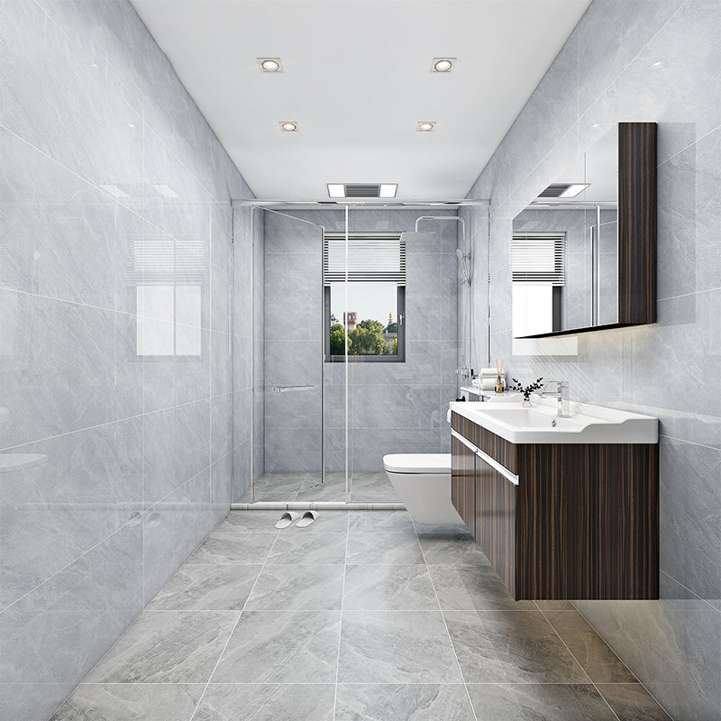 Rectangular Polished Wall & Floor Tile Mixed Material Marble Appearance Tile Grey 120 Pieces Clearhalo 'Floor Tiles & Wall Tiles' 'floor_tiles_wall_tiles' 'Flooring 'Home Improvement' 'home_improvement' 'home_improvement_floor_tiles_wall_tiles' Walls and Ceiling' 6616672