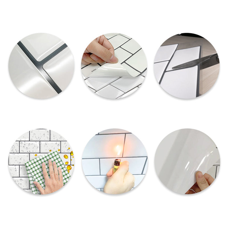 Modern Waterproof Backsplash Tile Smooth Peel and Stick Single Tile for Kitchen Clearhalo 'Flooring 'Home Improvement' 'home_improvement' 'home_improvement_peel_stick_blacksplash' 'Peel & Stick Backsplash Tile' 'peel_stick_blacksplash' 'Walls & Ceilings' Walls and Ceiling' 6616835