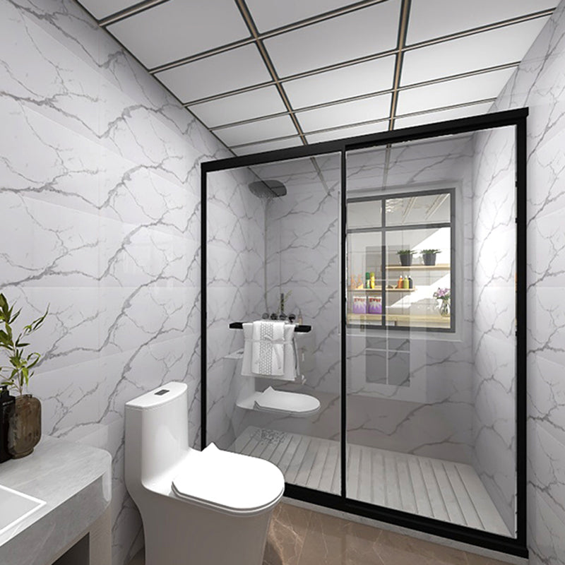 Wall Floor Tile Imitation Marble Paste Waterproof Floor Tile Wallpaper Textured White 200-Piece Set Clearhalo 'Flooring 'Home Improvement' 'home_improvement' 'home_improvement_peel_stick_blacksplash' 'Peel & Stick Backsplash Tile' 'peel_stick_blacksplash' 'Walls & Ceilings' Walls and Ceiling' 6616855