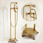Traditional Floor Mounted Metal Freestanding Tub Filler Double Handles Bathtub Faucet Gold Clearhalo 'Bathroom Remodel & Bathroom Fixtures' 'Bathtub Faucets' 'bathtub_faucets' 'Home Improvement' 'home_improvement' 'home_improvement_bathtub_faucets' 6617158