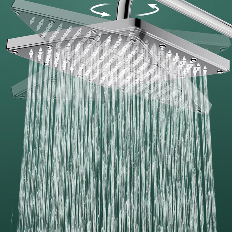 Modern Shower Head Combo Dual Shower Head Polished Stainless Steel Wall-Mount Shower Head Clearhalo 'Bathroom Remodel & Bathroom Fixtures' 'Home Improvement' 'home_improvement' 'home_improvement_shower_heads' 'Shower Heads' 'shower_heads' 'Showers & Bathtubs Plumbing' 'Showers & Bathtubs' 6617207
