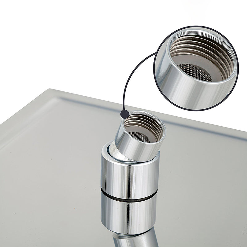 Contemporary Shower Combo Dual Shower Head Ceiling Mounted Metal Square Shower Head Clearhalo 'Bathroom Remodel & Bathroom Fixtures' 'Home Improvement' 'home_improvement' 'home_improvement_shower_heads' 'Shower Heads' 'shower_heads' 'Showers & Bathtubs Plumbing' 'Showers & Bathtubs' 6617228